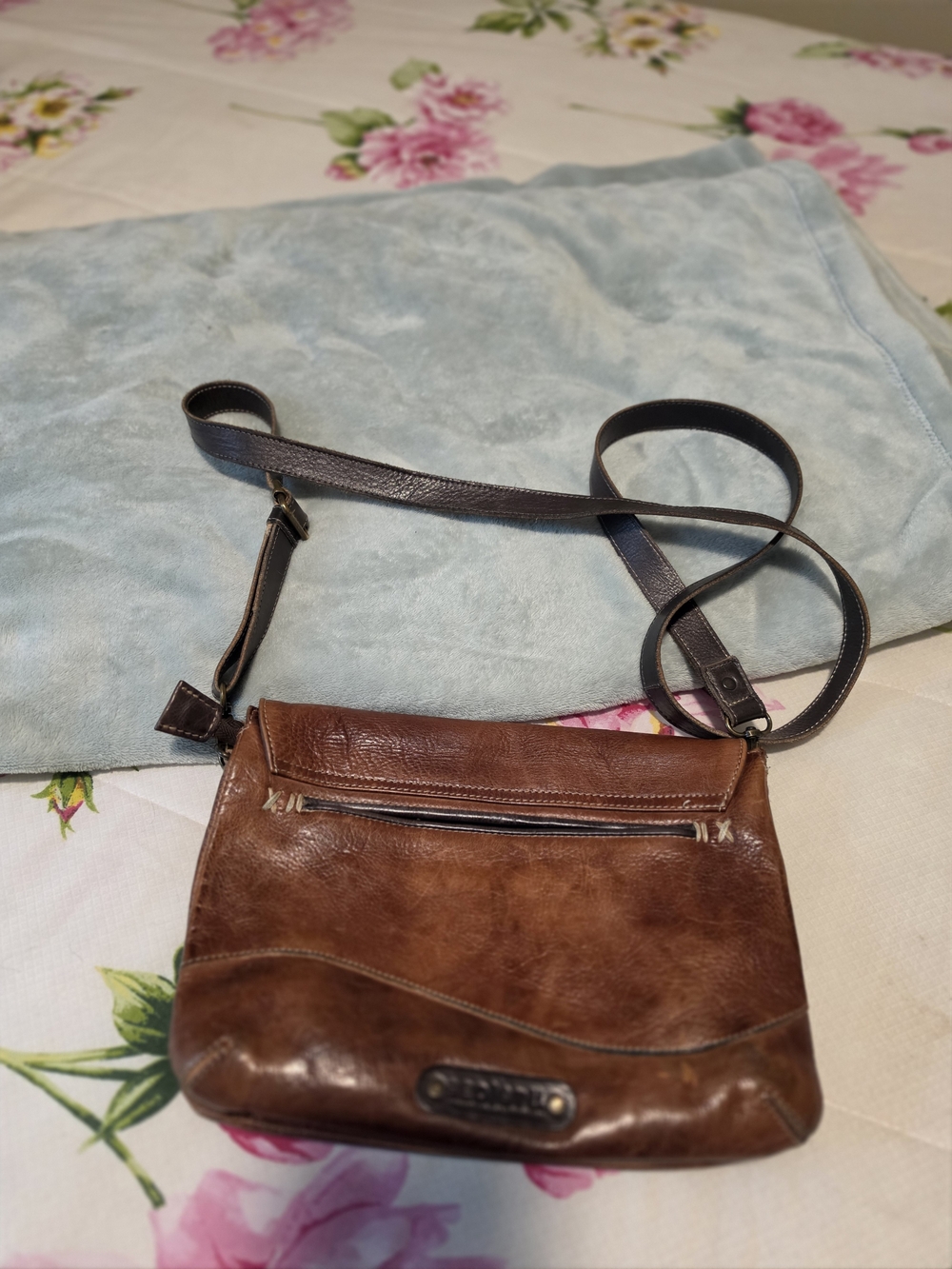 Bed Stu Brown Leather Crossbody with Contrast Whipstitch - Picture 2 of 6